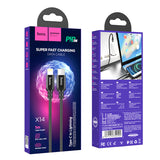 Hoco X14 Double speed PD charging data cable for iP(L=1M)